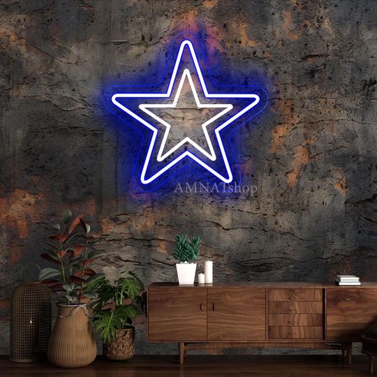 Dallas Cowboys LED Neon Sign, Football Team Wall Decor, Gift for Fan