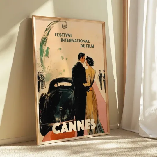 Discover Cannes Film Festival Poster, Vintage Movie Art Print, International Festival Vertical Poster