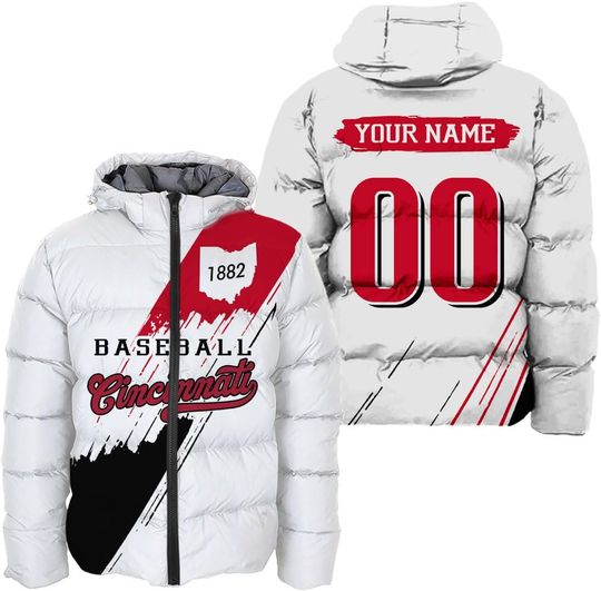 Discover Mens Baseball Comfort Colors Custom Name Number Lightweight Water-Resistant Down Jacket Puffer Coat S-5XL