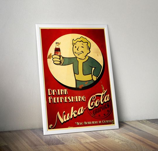Falllout Nuka Cola Video Game Poster, Gaming Wall Decor, Gamer Gift, Game Print, Vertical Premium Matte Poster