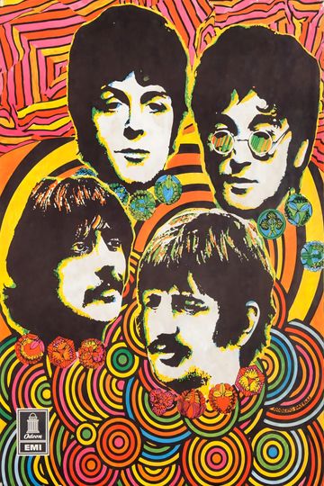 Discover Beatles Sgt. Pepper Poster 1967 Vintage Psychedelic Art Print