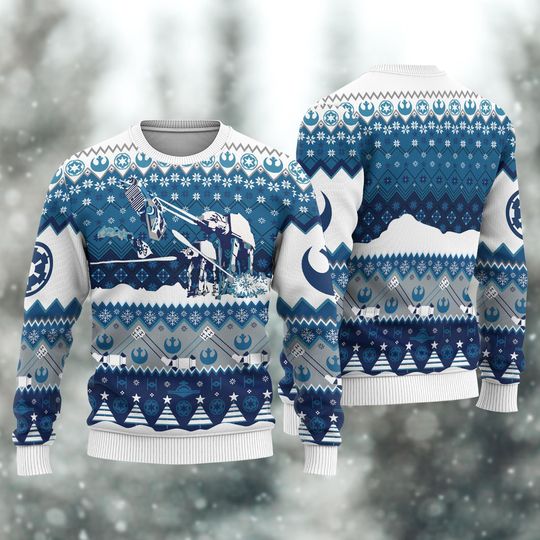 Discover Star Wars Christmas Sweater, AT-AT R2-D2 Ugly Sweater, Disney Xmas Sweater, Men Sweater, Women Sweater, Kids Sweater, Holiday Sweater
