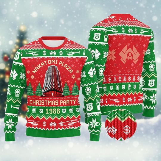 Discover Die Hard Ugly Christmas Sweater, Nakatomi Plaza Sweater, John McClane Christmas Movie Holiday Sweater, Xmas Gift For Women Men Kids