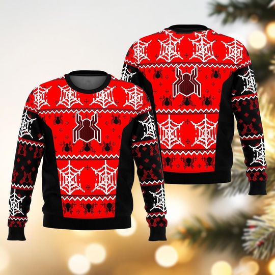Discover Spider Man Ugly Christmas Sweater, Marvel Xmas Sweater, Superhero Avengers Sweater Men Women Kid, Mcu Xmas Shirt, Holiday Gift For Fan