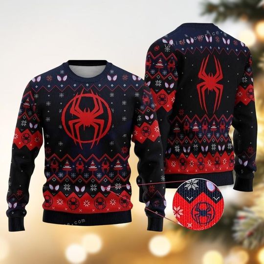 Spider Man Christmas Ugly Sweater, Spiderman Xmas Sweater, Superhero Xmas Sweater, Marvel Movie Merry Xmas Shirt, Spiderman Fan Gifts