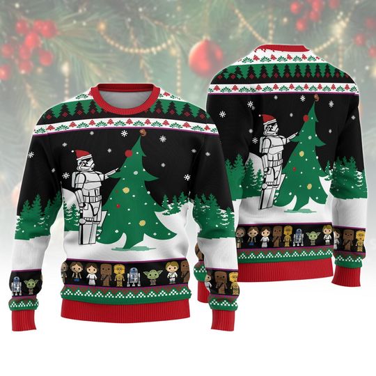 Discover Stormtrooper Christmas Tree Ugly Christmas Sweater, Stormtrooper Christmas Sweater, Disney Star Wars Sweater, Funny Christmas Sweaters