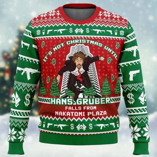 Fall Nakatomi Plaza Christmas Sweater, Die Hard Movie Xmas Sweater, Hans Gruber Xmas Sweater,Christmas Gift