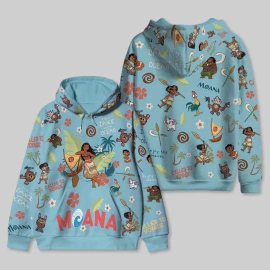 Moana And Friends Dance With The Ocean Enjoy The Waves Hoodie 3D Printed