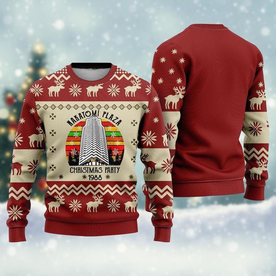 Discover Nakatomi Plaza Ugly Christmas Sweater, Die Hard Movie Xmas Sweater, Christmas Party 1988 Sweater, Xmas Party Gift For Men Women Kids
