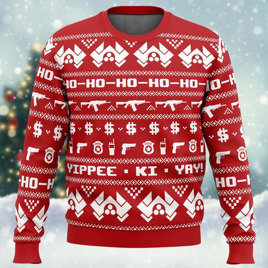 Die Hard Ugly Christmas Sweater, John McClane Yippee Ki Yay Christmas Shirt, Nakatomi Xmas Party 1988 Sweater, Holiday Sweater,Xmas Gift