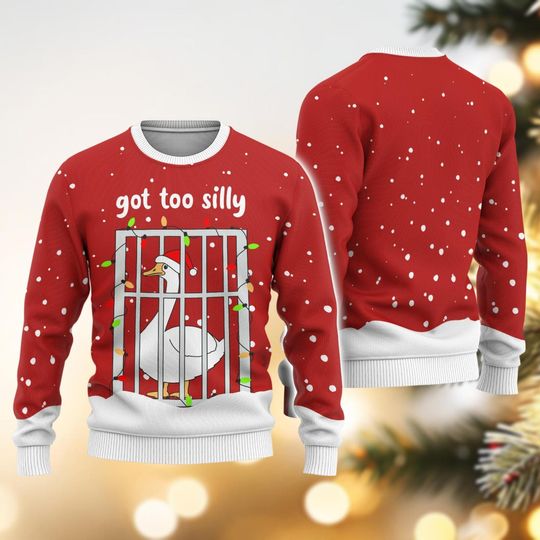 Discover Got Too Silly Ugly Christmas Sweater, Silly Goose Xmas Sweater, Funny Goose Shirt, Animal Wildlife Sweater, Goose Lover Shirt,Xmas Gift