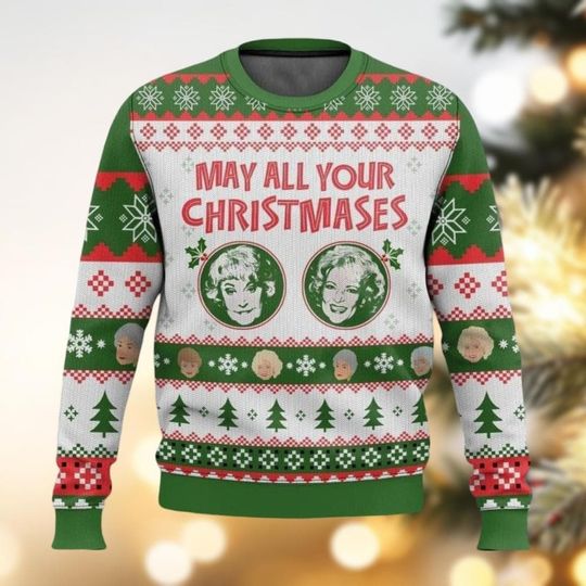 Discover Stay Golden Christmas Sweater, Stay Golden Ugly Sweater, 80s TV Sitcom Sweater, May All Your Christmas Sweater, Movie Holiday Sweater