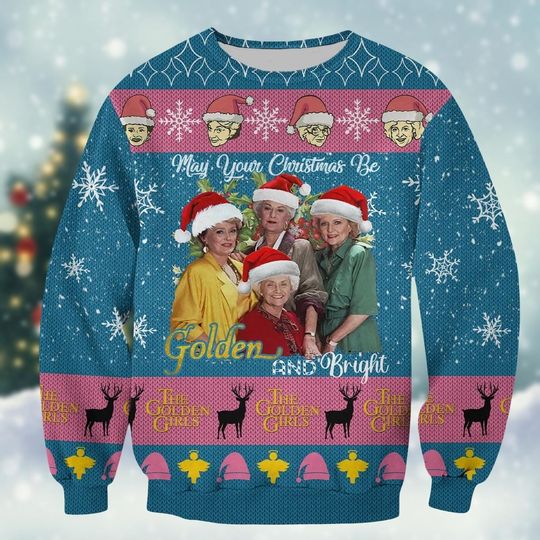 Discover The Stay Golden Christmas Ugly Sweater, Stay Golden Christmas Sweatshirt, Squad Golden Holiday Sweater, Movie Jumper For Friends