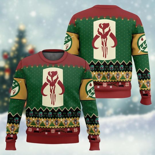 Star Wars Ugly Christmas Sweater, Mandalorian Sweater, Xmas Holiday Gift, Movie Shirt, Galaxy's Edge Sweater For Men, Gift For Him