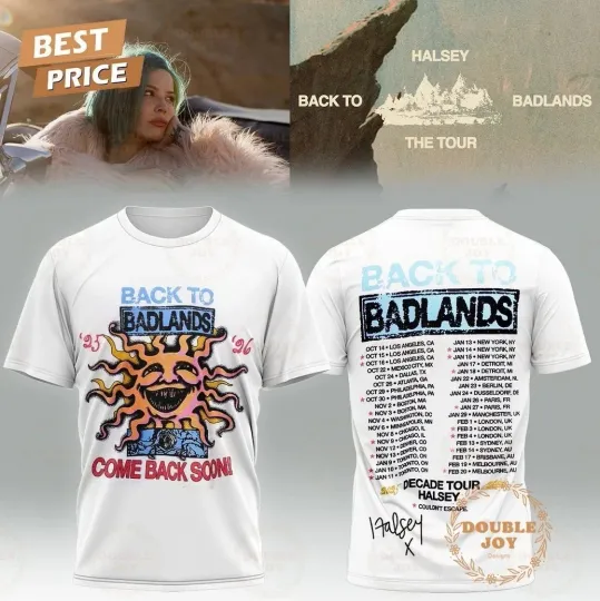 Halsey x Tour Back To Badlands 2025 2026 3D T-Shirt