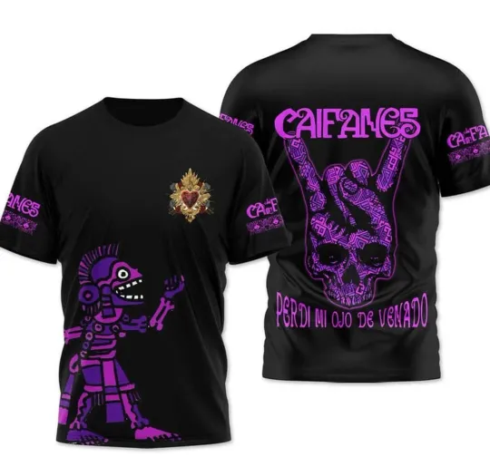Discover Caifanes Band World Tour Black Full Size 3D T Shirt For Men US1799