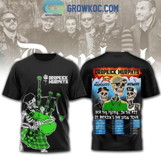 Discover Dropkick Murphyss ST.Patrick’s Day 2026 Tour Shirt 3D All Size S to 5XL  PP2611