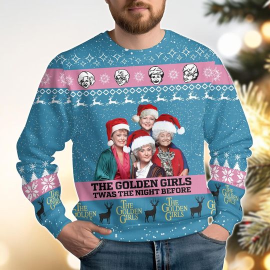 Discover Stay Golden Ugly Christmas Sweater, Stay Golden Holiday Sweater, 80s TV Sitcom Sweater, The Stay Golden Twas The Night Before Shirt