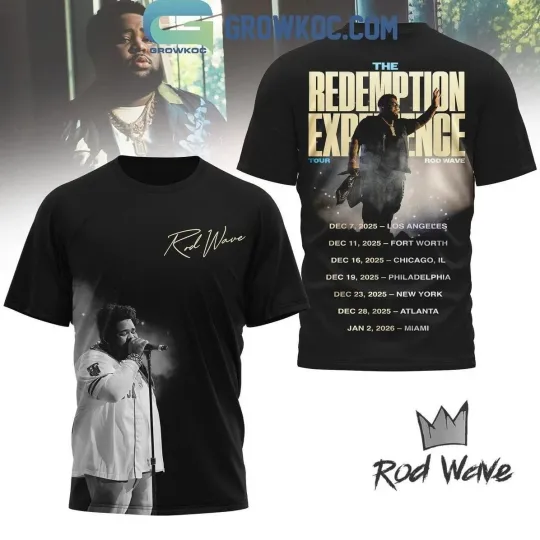 Discover Rod Wave The Redemption Experience Tour 2026 3D T-Shirt BO2381