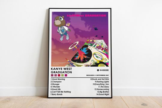 Kanye West Poster Print - Graduation, Music, Album Cover Wall Decor