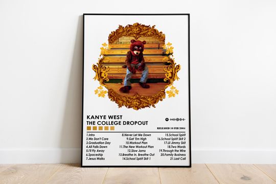 Kanye West Poster Print The College Dropout Music Wall Decor Album Cover Room Decor