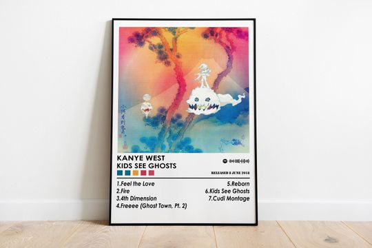 Kanye West Kids See Ghosts Poster Wall Decor Music Album Cover Vertical Poster