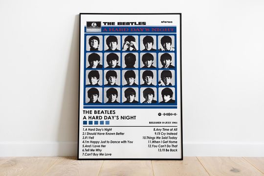 The Beatles Poster Print - A Hard Day's Night Album Cover Wall Decor