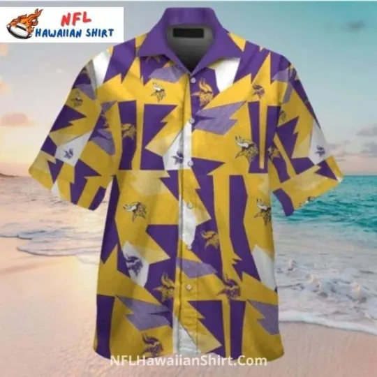 Minnesota Vikings Hawaiian Shirt, Purple Gold Floral Pattern
