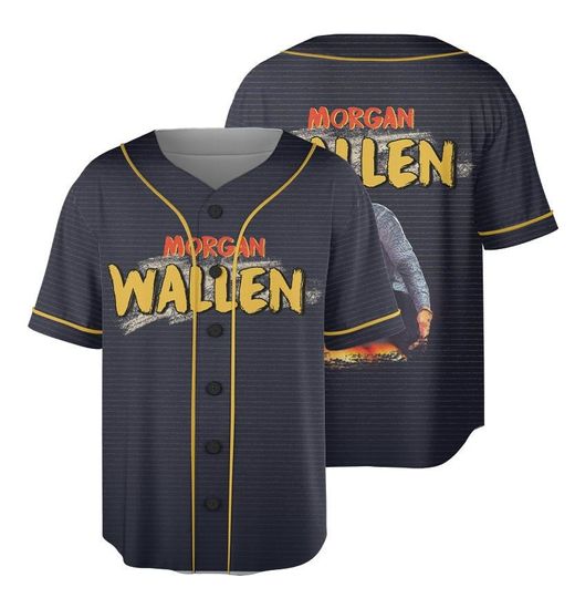Discover Wallen Concert Jersey - Distressed Text & Back Graphic Shirt