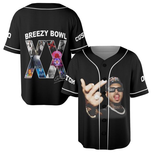 Discover Chris Brown Breezy Bowl XX Baseball Jersey, Personalized Chris Brown Jersey