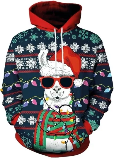 Discover Christmas Tuxedo Hoodie Sweatshirt 3D Print Funny Ugly Holiday Party Hoodie
