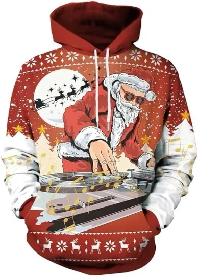 Discover Christmas Tuxedo Hoodie Sweatshirt 3D Print Funny Ugly Holiday Party Hoodie