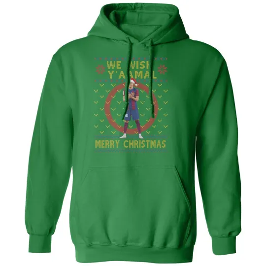 Discover Funny We Wish Y'Aamal Merry Christmas Yamal Ugly Unisex Hooded Sweatshirt
