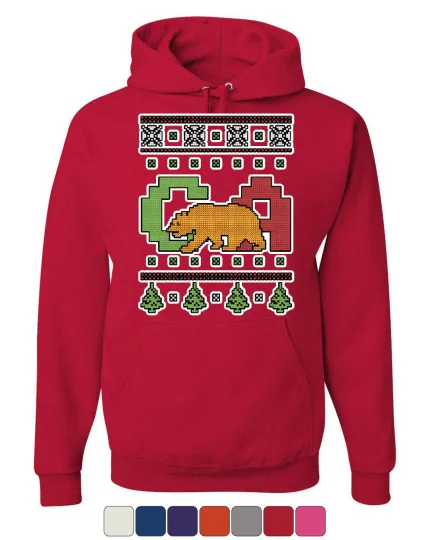 Discover California Republic Ugly Sweater Hoodie Christmas Xmas CA Bear Sweatshirt
