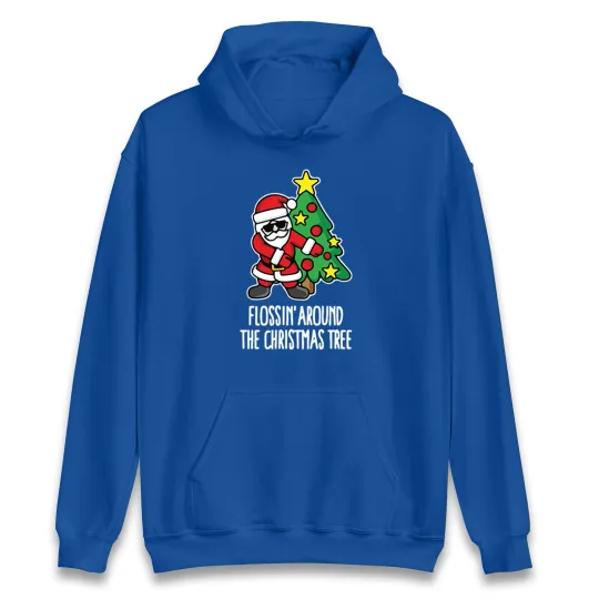 Discover Flossin Around The Christmas Tree Hoodie,Offensive Christmas Hood,Ugly Christmas