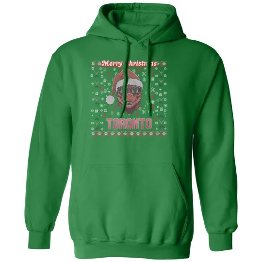 Discover Merry Christmas Raptor-Santa - Toronto Sports Ugly Unisex Hooded Sweatshirt