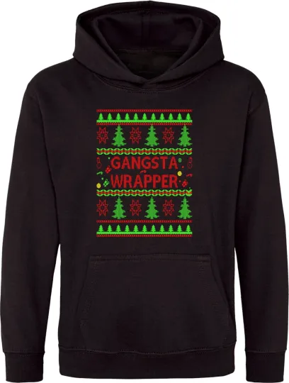 Discover Gangsta wrapper Hoodie, holiday time gangsta wrapper hood, ugly Christmas xmas
