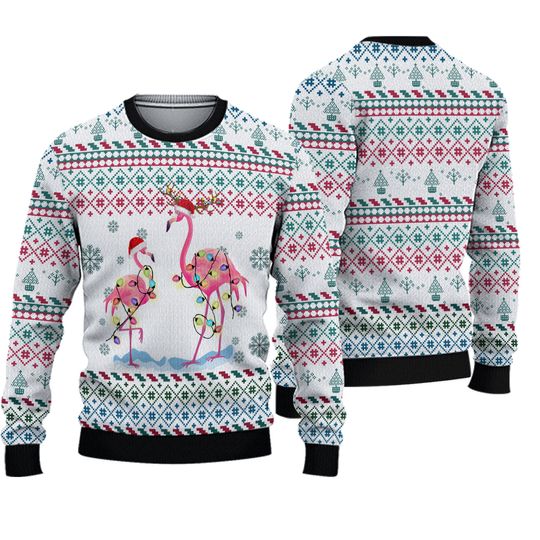 Flamingo Christmas Sweater, Flamingo Ugly Sweater, Holiday Sweater, Funny Xmas S
