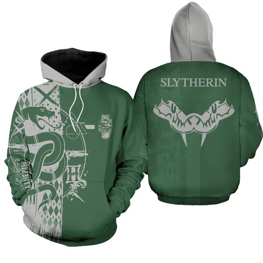 Harry Potter Slytherin House Hogwarts 3D Unisex Hoodie