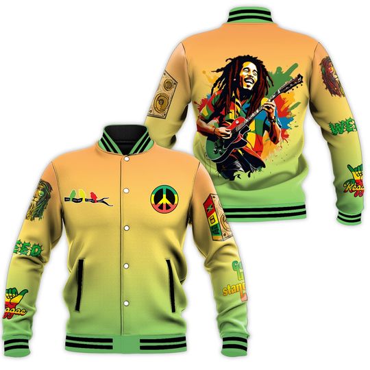 HOT All Size New Bob Marley Jacket  Baseball Jacket For Fan