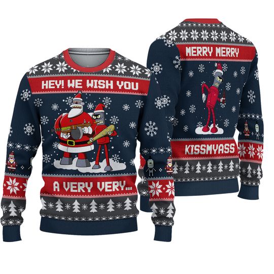 Hey! We Wish You a Futurama Ugly Christmas Sweater