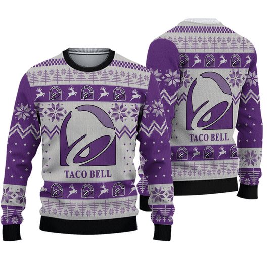 Christmas Taco Bell Sweater, Taco Bell Xmas Sweater, Taco Bell Food Ugly Sweater, Taco Bell Lover Holiday Sweater, Ugly Xmas Sweater