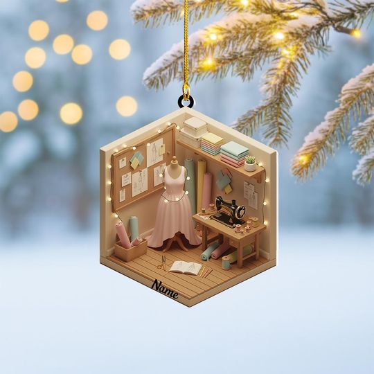 Discover Personalized Sewing Room Christmas Ornament, Sewing Ornament, Craft Room Flat 2D Ornament, Clothes Store Ornament, Sewing Lovers Gift