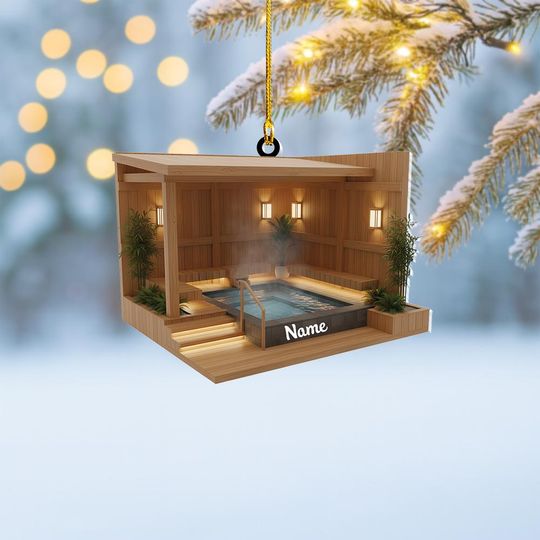 Discover Personalized Hot Bathtub Christmas Ornament, Sauna Room Ornament, Sauna Ornament Gift, Sauna Ornament Decor, Sauna Spa Ornament Thdso-1788