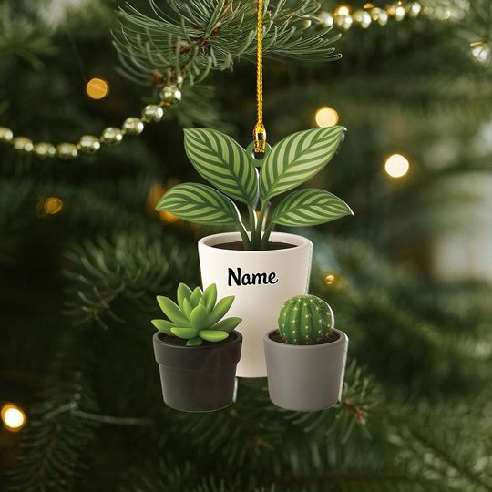 Discover Personalized Houseplants Christmas Ornament, Flowers Potted Plants Ornament, Gardening Ornament, Gardener Ornament Gift, Planting Thdso-1764