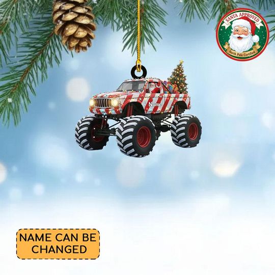 Discover Personalized Monster Truck Christmas Ornament, Monster Truck Ornament, Monster Truck Lovers Ornament Gift, Monster Truck Boy Girl Thdso-1782