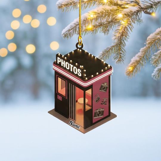 Discover Personalized Photobooth Christmas Ornament, Photograph Ornament, Photography Room Ornament Decor, Photographer Cameraman Ornament Thdso-1802