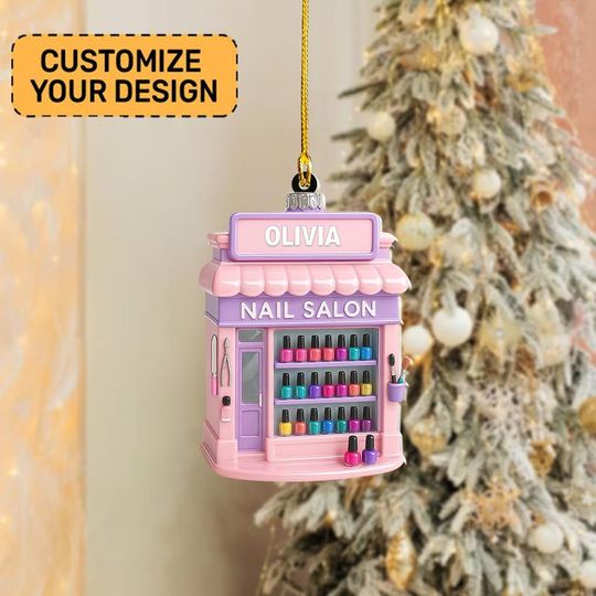 Discover Personalized Nail Salon Christmas Ornament, Nail Artist Ornament, Nail Beauty Salon Decor, Nail Tech Ornament, Manicurist Ornament Thdso-406