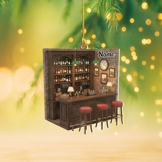Discover Personalized Irish Pub Christmas Ornament, Bar Pub Ornament, Irish Drinking Ornament, Bistro Bar Lounge Ornament, Bistro Lovers Thdso-1814