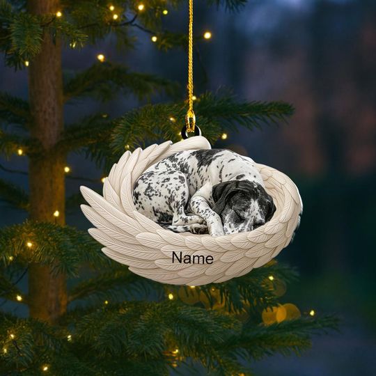 Discover Personalized Great Dane Dog Sleeping Angel Wings Ornament, Great Dane Christmas Ornament Decor, Dog Car Ornament, Dog Xmas Gift NN1-616